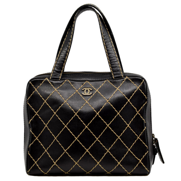 Vintage Chanel Surpique Bowler Top Handle