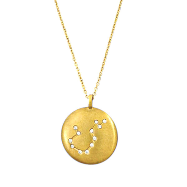 Diamond "Aquarius" Disc Necklace