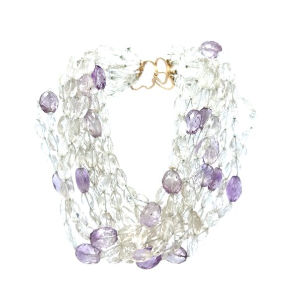 Quartz and Ameythest Beaded Necklace