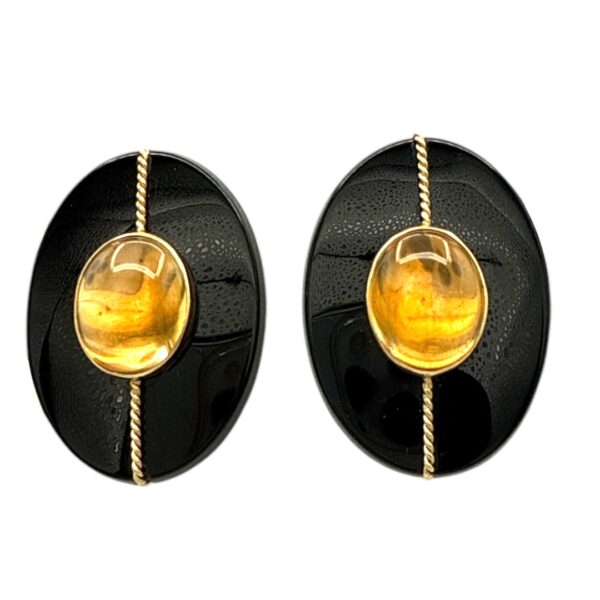 Onyx and Citrine Earrings