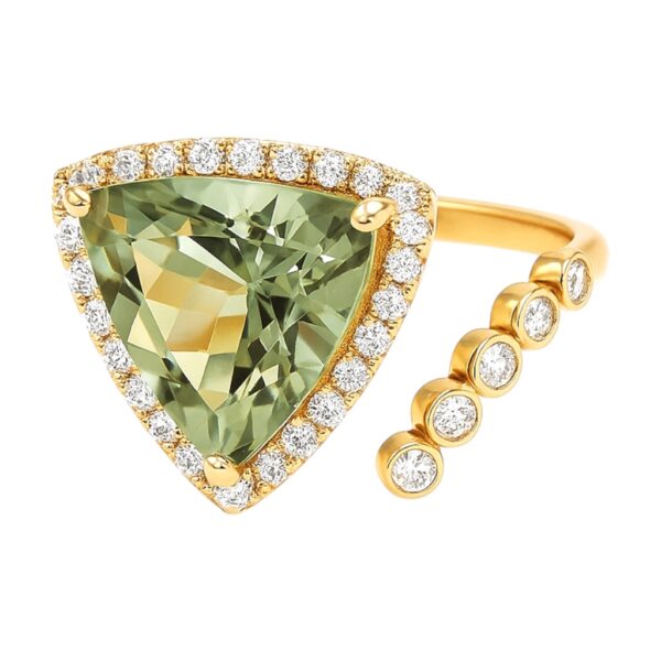 Green Mint Quartz and Diamond Earrings