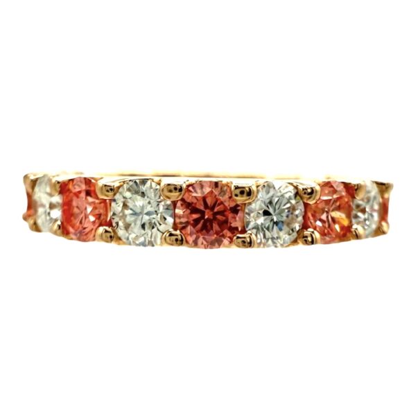 White and Pink Lab Diamond Eternity Band