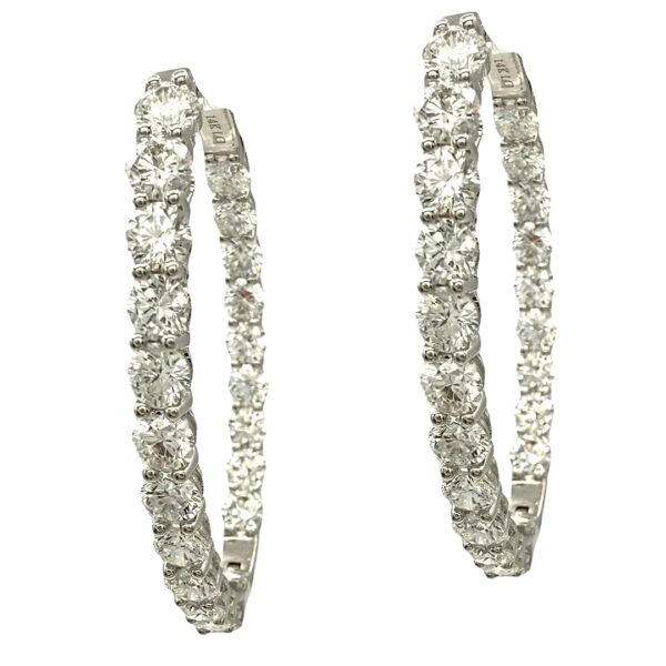 Lab Diamond Oval Hoop Earrings