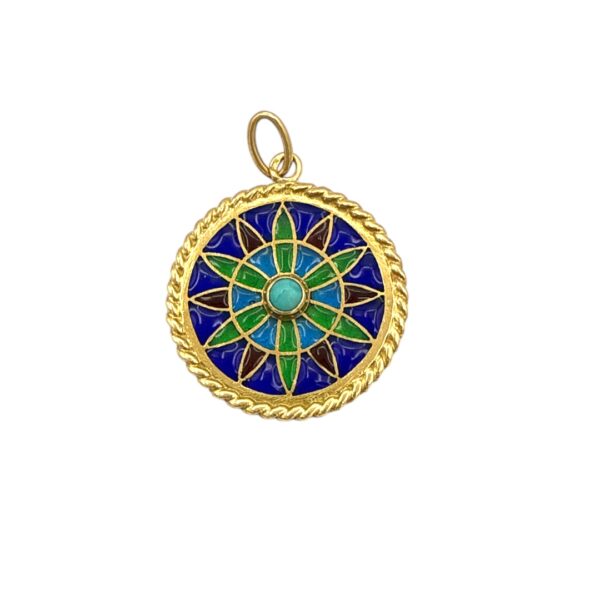 Plique A Jour Disc Pendant
