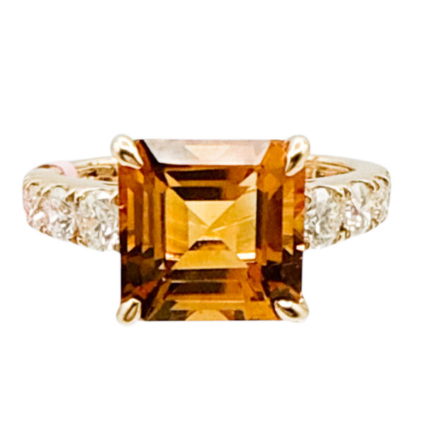 Citrine and Diamond Ring