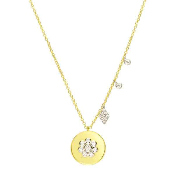 Meira T. Diamond Flower Disc Necklace