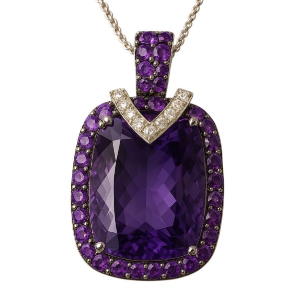 Amethyst and Diamond Pendant