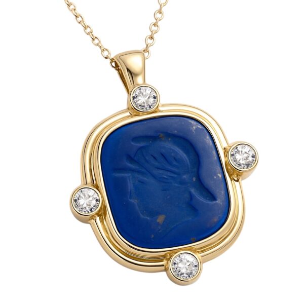 Salavetti Lapis and Diamond Necklace