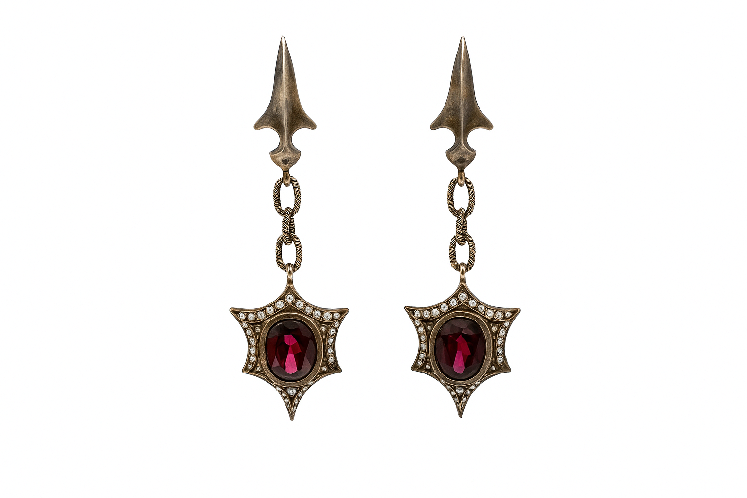 Kristen Farrell Garnet and Diamond Earrings