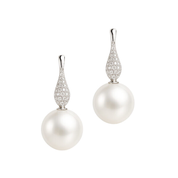 South Sea Pearl and Diamond Earrings