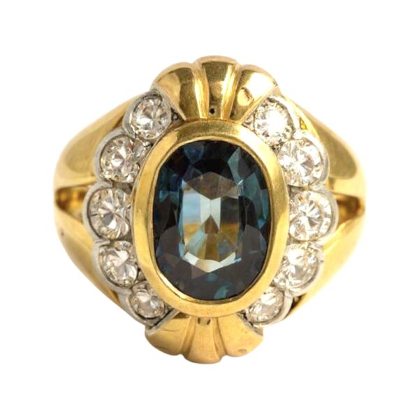 Saphire and Diamond Ring