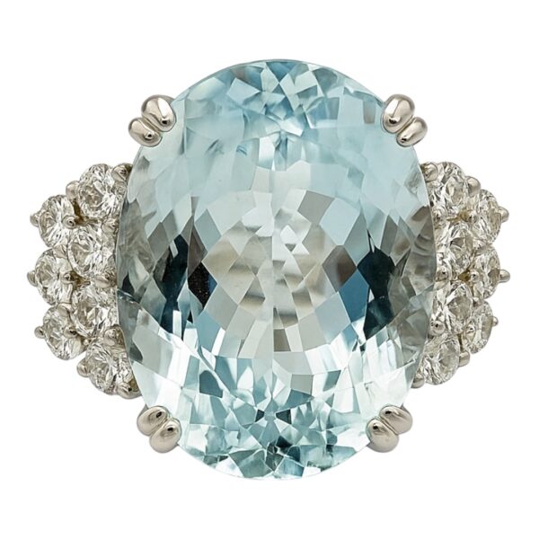 Aquamarine and Diamond Ring