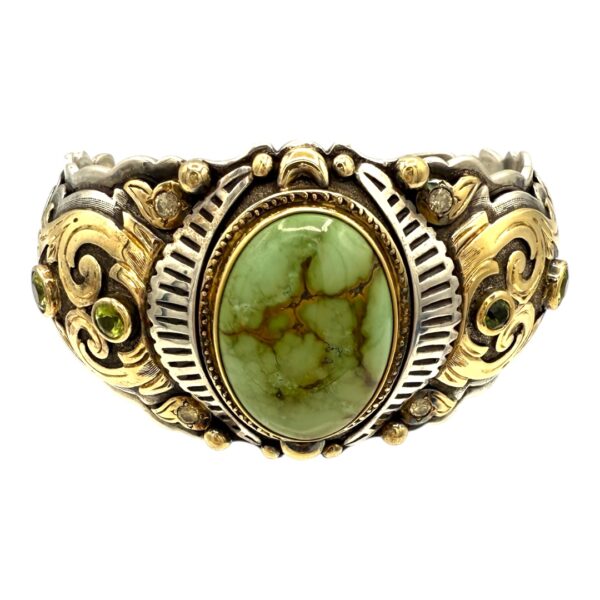 Kristen Farrell Turquoise Peridot and Diamond Bracelet