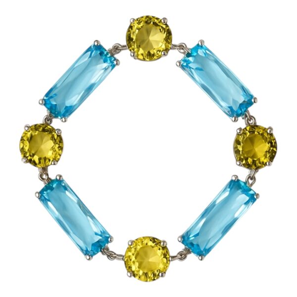 Blue Topaz and Quartz Bracelet