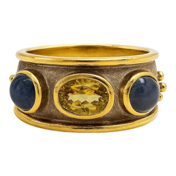 Blue and Yellow Sapphire Ring
