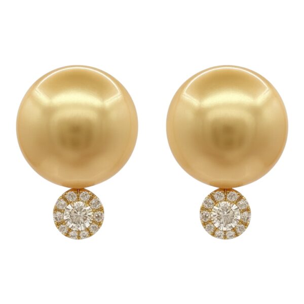 South Sea Pearl and Diamond Earrings