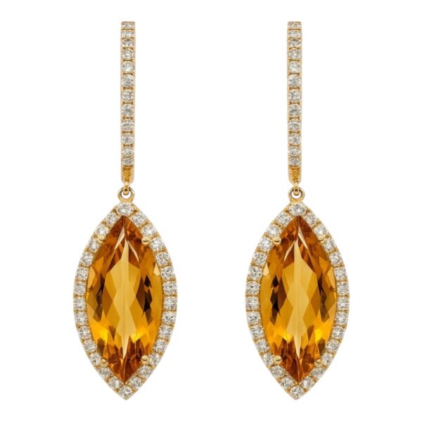 Citrine and Diamond Earrings