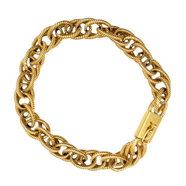 Fancy Oval Link Gold Bracelet