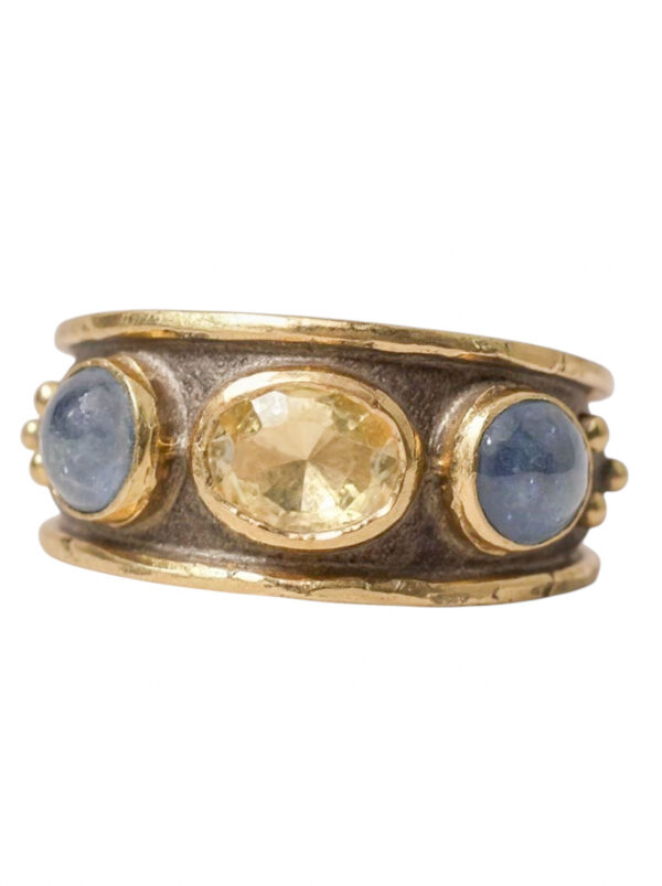 Blue and Yellow Sapphire Ring