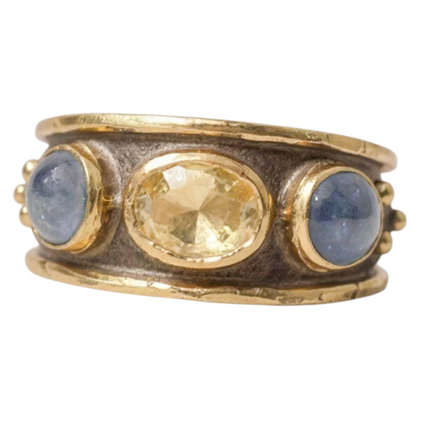 Blue and Yellow Sapphire Ring