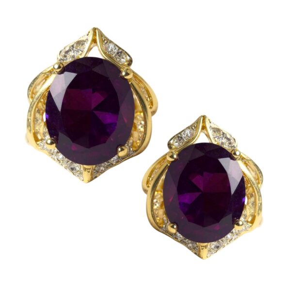 Amethyst and Diamond Earrings
