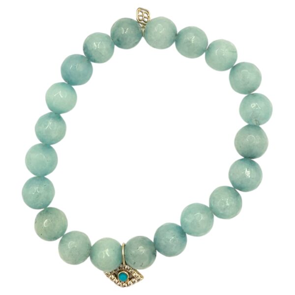 Sydney Evan Aquamarine Evil Eye Bracelet
