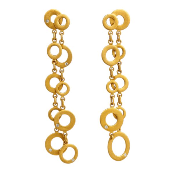 Diamond Hanging Circle Earrings
