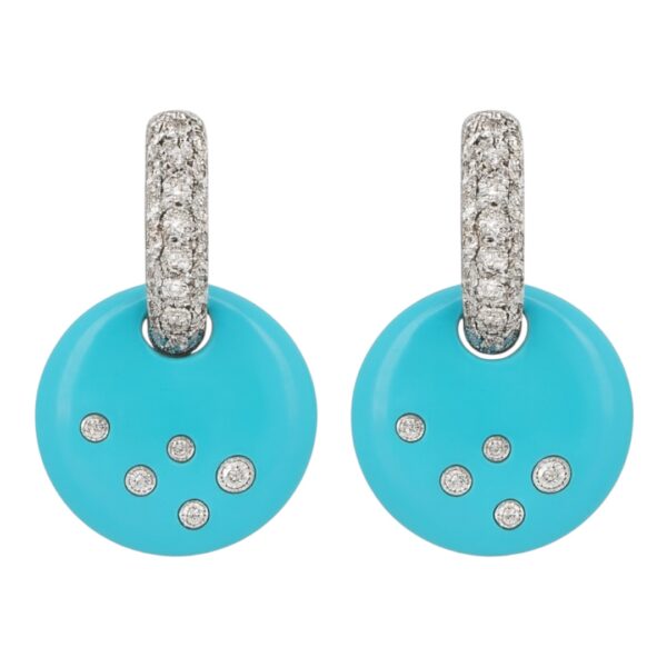 Turquoise and Diamond Earrings