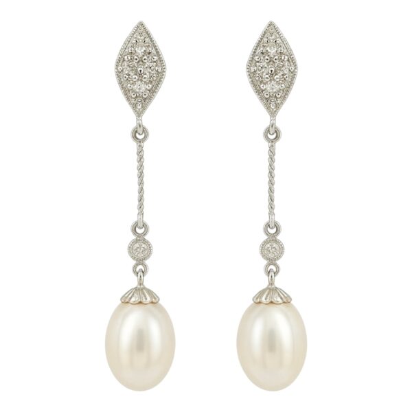 Pearl and Diamond Earrings