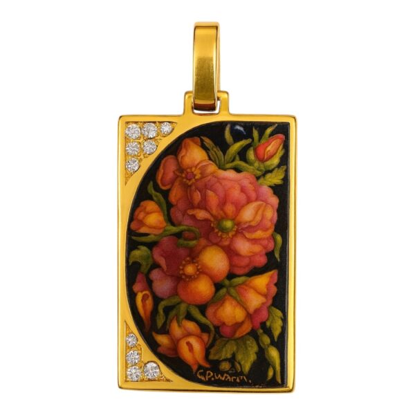 Floral Pendant with Diamonds