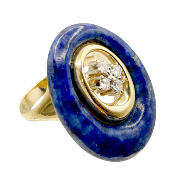 1970's Lapis and Diamond Ring