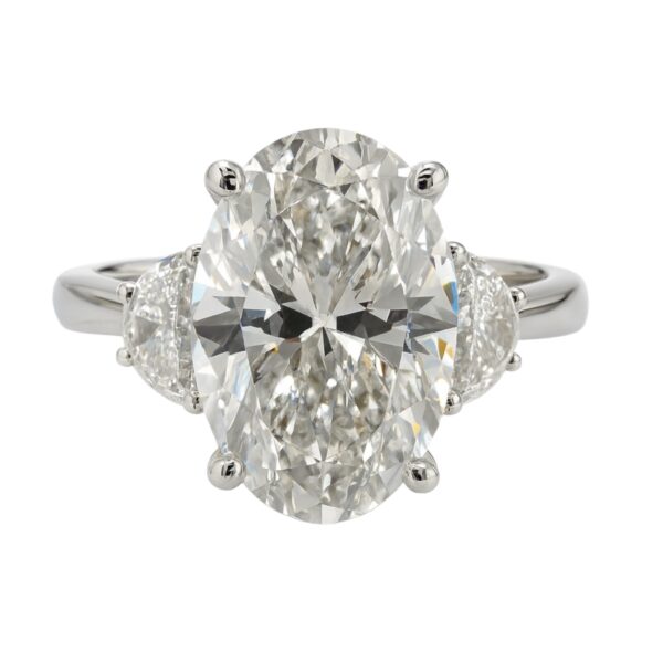 Three Stone Oval Lab Diamond Ring