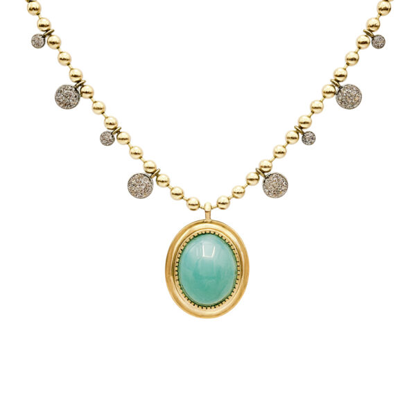Meira T. Amazonite and Diamond Necklace