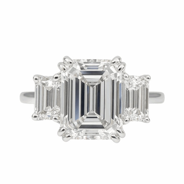Emerald Cut Diamond Ring Lab