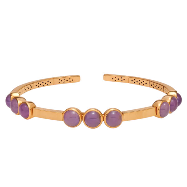 Contemporary Amethyst and Mother of Pearl Bracelet