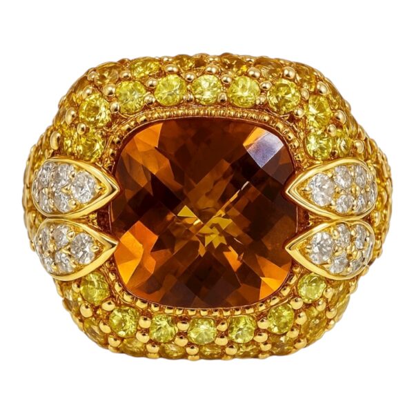 Sonia B. Citrine and Diamond Ring