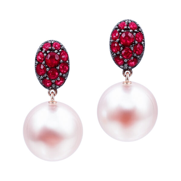 Pearl and Ruby Earrings