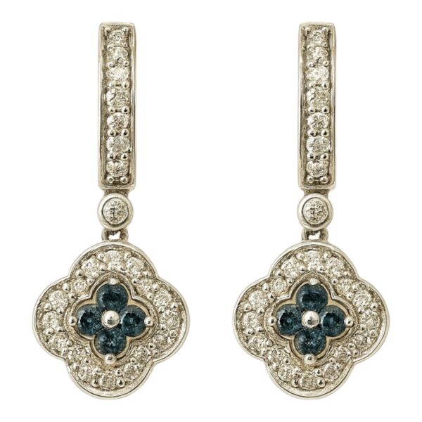 White and Blue Diamond Earrings