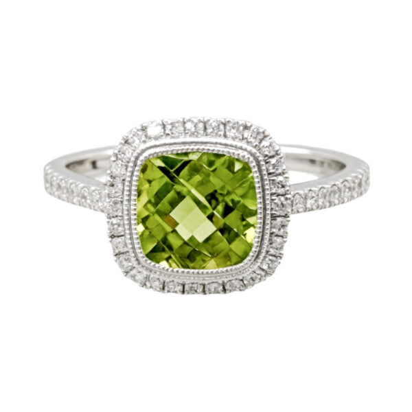 Peridot and Diamond Ring