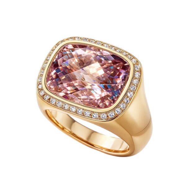 Italian Morganite and Diamond Ring