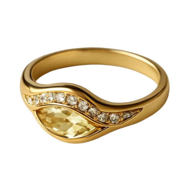 Heliodor and Diamond Ring