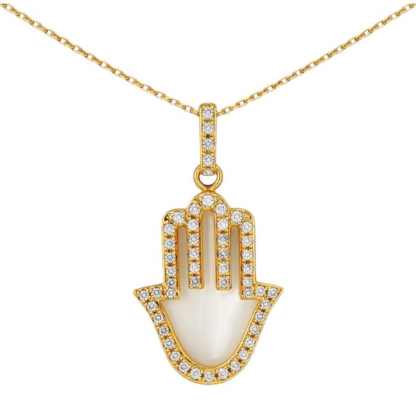 Madison L Mother of Pearl and Diamond Necklace