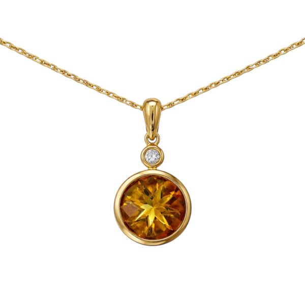 Citrine and Diamond Necklace