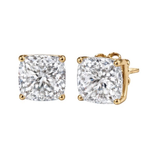 4.14ct. Cushion Cut Lab Diamond Earrings