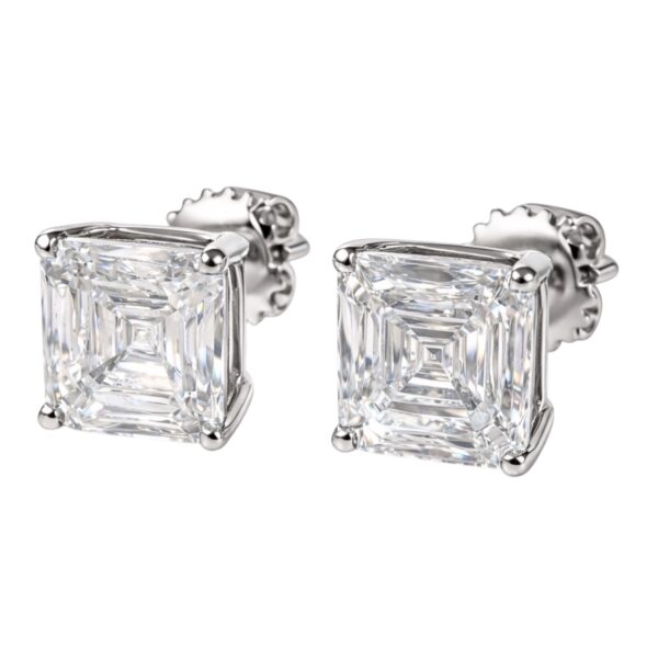 6.14ct. Asscher cut Lab Diamond Earrings