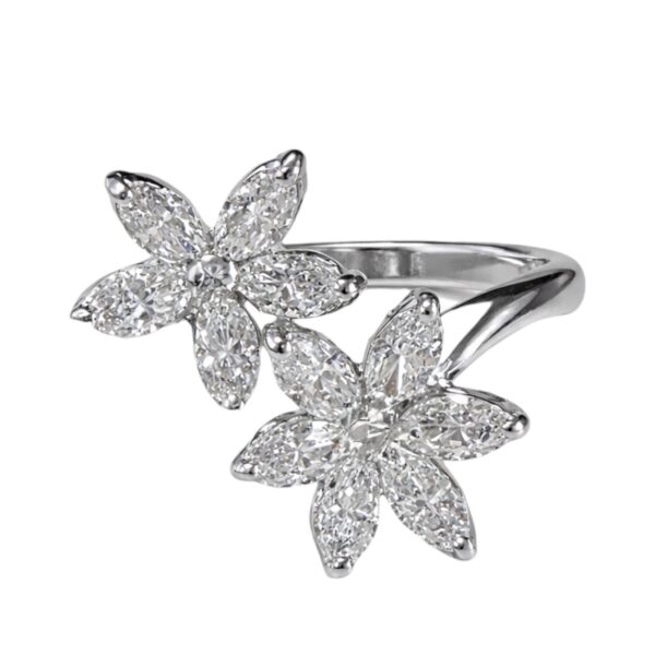 Natural Diamond Flower Ring