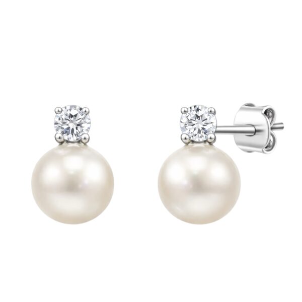 Akoya Pearl and Diamond Earrings