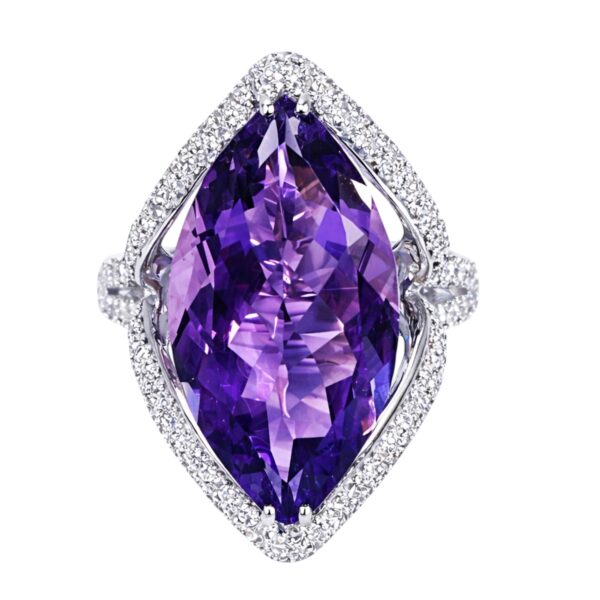 Amethyst and Diamond Ring