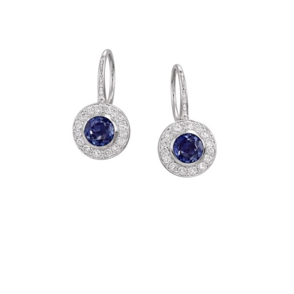 Iolite and Diamond Earrings