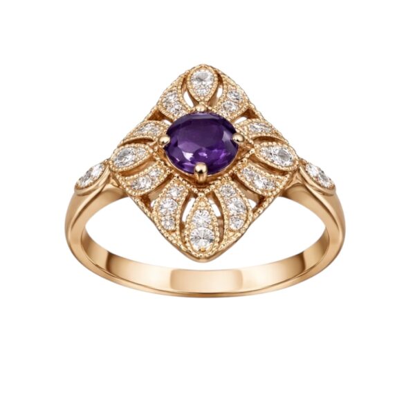 Amethyst and Diamond Ring